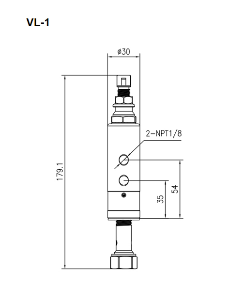 Rysunek techniczny zaworów dozujących VL-1
