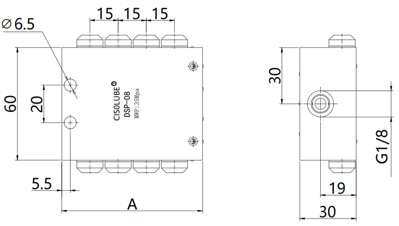 Rysunek techniczny rozdzielacza DSP